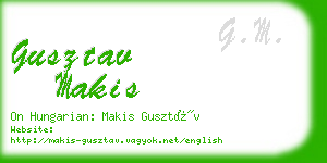 gusztav makis business card